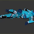 Futuristic Blue Robot Game And Movie Character With Mechanical Design And Dynamic Pose