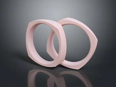 Pink Hoop Bracelets With Modern Geometric Design For Fashionable Style 3d model