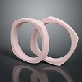 Pink Hoop Bracelets With Modern Geometric Design For Fashionable Style