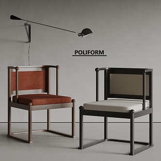 poliform modern dining chair fabric dining chair 3d model