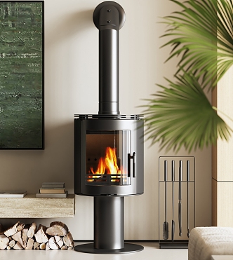 modern fireplace stove 3d model