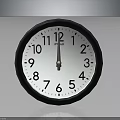 Round Analog Clock With White Dial Black Frame And Number Markings