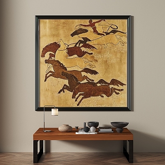 French Middle Ancient Abstract Decorative Painting 3d model