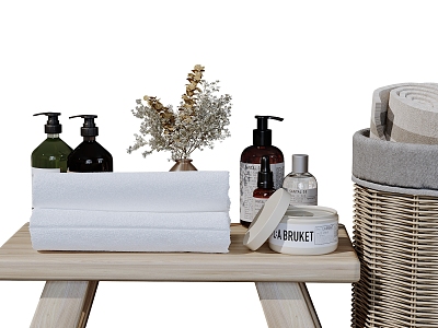 Bathroom ornaments toiletries cosmetics combination bathroom products toiletries 3d model