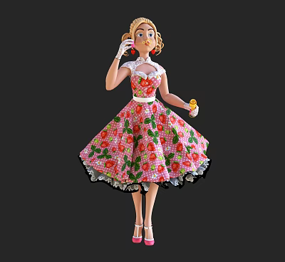 Modern game character cartoon girl 3d model Modern game character cartoon girl 3d model