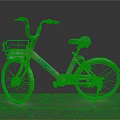 Old Blue And Gray Bicycle With Front Basket Black Handlebar And Blue Tires