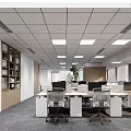 Modern public office area 3d model