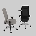 Light Gray And Black Office Chairs With Mesh Back Swivel Wheels And Adjustable Features