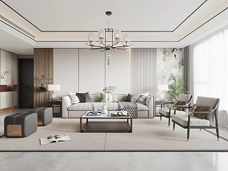 New Chinese Living Room 3d model