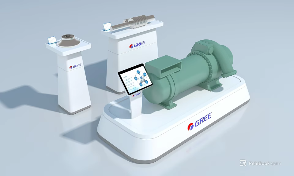 GREE Hardware Tools Display With Industrial Pump Control Panel And Display Screen 3d model