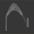 Wireframe Lines Forming Arch Structure Between Stone Blocks With Old Text
