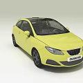 Yellow Hatchback Car With Black Roof Modern Sleek Design And Black Rims