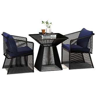 Modern leisure table and chair combination 3d model