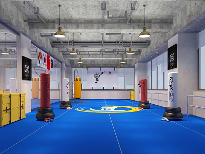 Industrial LOFT taekwondo room taekwondo classroom 3d model