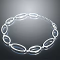 Silver Shiny Bracelet With Oval Linked Design And Chain Clasp For Daily Use