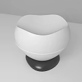 Modern White Stool With Black Base And Curved Contoured Seat Design