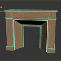 Wooden Fireplace Mantel With Simple Design And Natural Wood Texture Details