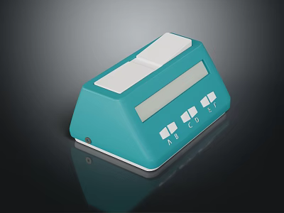 Teal Commercial Equipment With White Top Panel Digital Display And Control Buttons 3d model