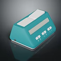 Teal Commercial Equipment With White Top Panel Digital Display And Control Buttons
