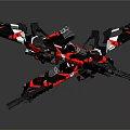 Red Black Camouflage Tactical Weapon With Intricate Mechanical Structure And Rifle Design