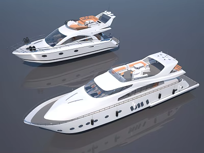 Modern Luxury Yachts Showcasing Sleek Design Features 3d model