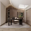 Elegant Modern Bedroom Interior Design With Bed Pillows Nightstands Rug And Desk Chair
