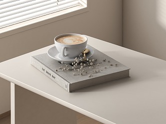 Coffee Cup Book Ornaments 3d model