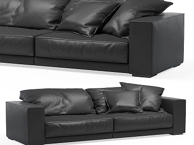 Baxter leather two-seat sofa 3d model