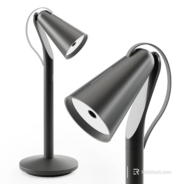 Modern Desk Lamps With Sleek Metal Design Curved Arms And Stable Base 3d model 