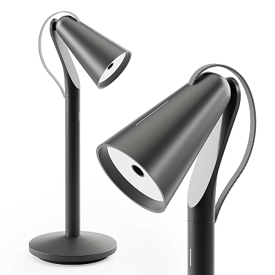 Modern Desk Lamps With Sleek Metal Design Curved Arms And Stable Base 3d model