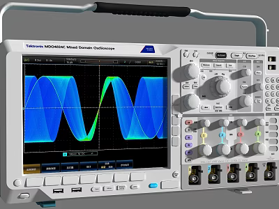 Industrial Tektronix Digital Oscilloscope With Waveform Display Control Panel And Ports 3d model