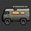 minibus minivan driverless bus school bus van box car 3d model