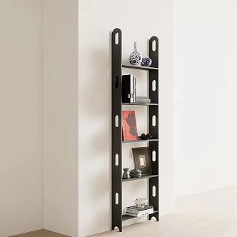 Memphis Color Antique Bookshelf 3d model