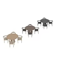 Modern Wooden Dining Table And Chairs Set With Upholstered Seats And Color Options
