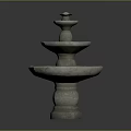 Three Tiered Stone Outdoor Garden Fountains Decorative Ornament Pieces