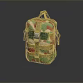 Camouflage Pattern Utility Bag With Metal Buckle And Adjustable Straps For Daily Use