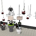 Modern lamp combination chandelier corner table lamp floral combination 3d model