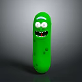 Green Pickle Character Featuring Facial Organs Such As Eyes And Mouth