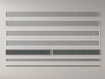 An Assortment of Air Conditioner Vents with Various Grille Patterns and Design Styles 3d model