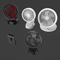 Portable Air Cooler Fans in Various Black and White Desktop Clip on Styles