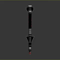 Military Rocket Weapon With Black Body Red Tip And Tail Fins Design