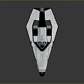 Futuristic Sci Fi Spaceship Model With Sleek White And Black Design And Cockpit