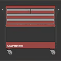 Sturdy Red MACOOD Tool Cart With Multiple Drawers And Mobile Wheels 3d model