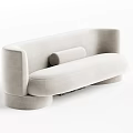 Modern Beige Velvet Sectional Sofa With Comfortable Armrest And Marble Base