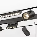 Black Track Mounted Downlights And Spotlights For Modern Interior Lighting 3d model