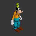 Goofy Character in Yellow Shirt Blue Pants and Green Hat with Brown Shoes