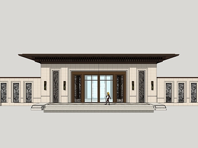 New Chinese Style Gate Residential Area Gate model