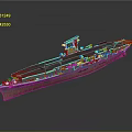 Aircraft Carrier Military Warship Model With Naval Weapon Deck And Structural Features 3d model