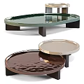 Modern Coffee Tables With Round And Oval Shapes In Green Brown And Beige