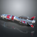 3D Rendered Futuristic Silver Weapon With Red Accents And Streamlined Mechanical Design